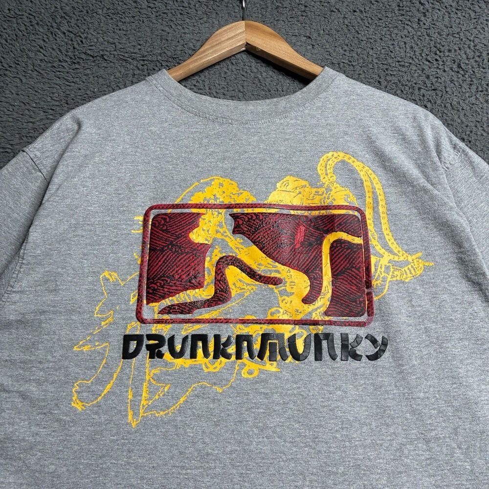 Vintage Drunknmunky Shirt Mens XL Y2K Raised Logo Skater Skate